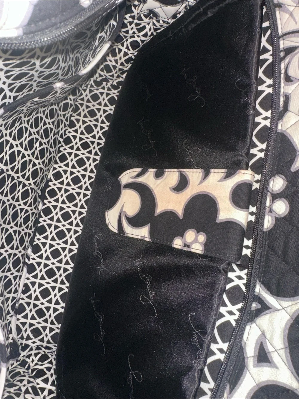Vera Bradley Black & White Quilted Floral Baby Bag